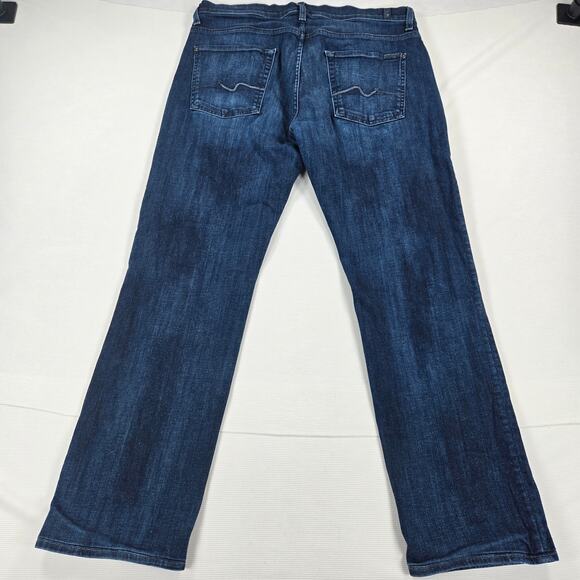 7 For All Mankind Carsen Relaxed Fit Straight Leg Stretch Denim Jeans Size 34 - Picture 7 of 7